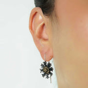 Pendientes Eguzkilore de plata 925 reciclada hecho a mano con diseño moderno unisex